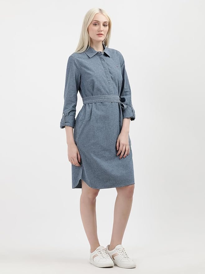 Tommy Hilfiger Women's Cotton Blend Shirt Below The Knee Casual Dress - Image 5