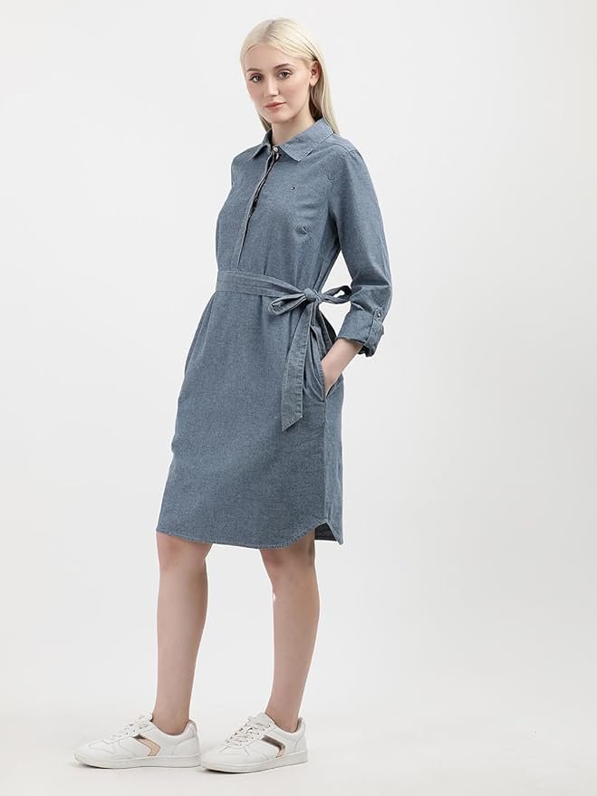 Tommy Hilfiger Women's Cotton Blend Shirt Below The Knee Casual Dress - Image 6