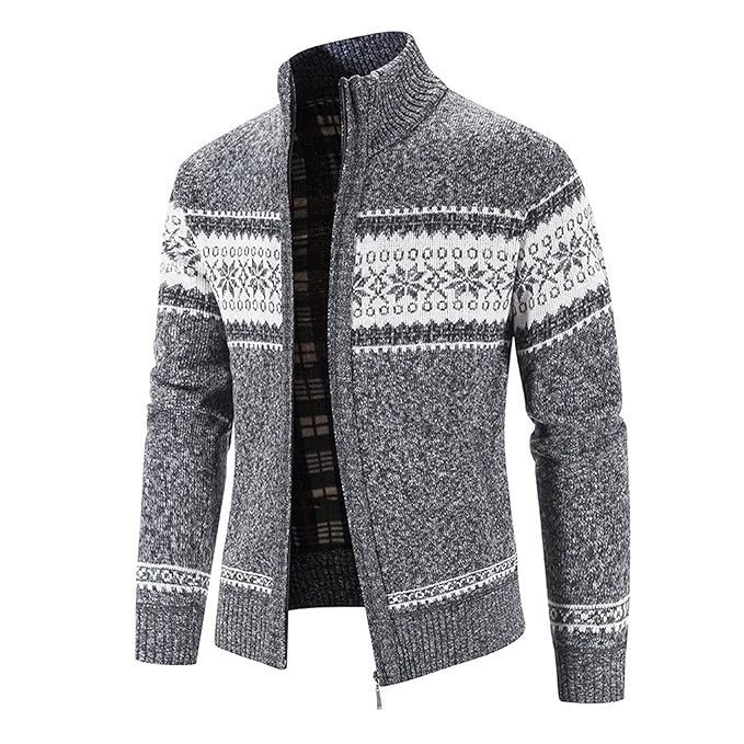 Cardigan Sweaters for Men,Mens Zipper Cardigan Sweater Mens Casual Slim Full-Zip Solid Thick Knitted Outerwear Winter - Image 3