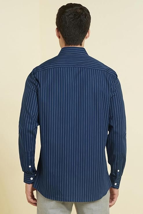 Allen Solly Men's Cotton Classic Fit Stripe Formal Shirt - Image 4
