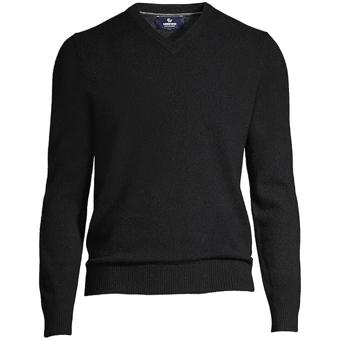 Lands' End Men's Fine Gauge Cashmere V-neck Sweater - Image 5